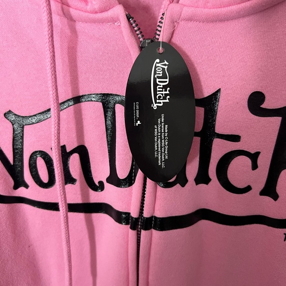 Von Dutch Pink Pink Zip-Up Hoodie - Picture 5 of 6